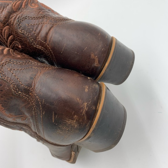 TWISTED X⚡️Embossed “Chocolate Brown” Leather Cowboy Boots - Picture 10 of 16